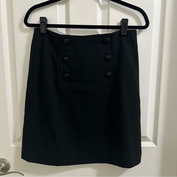 💥Banana Republic Black Women’s Skirt size 4 Y2K 90s Sailor button detail - Picture 1 of 5